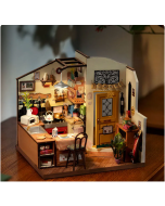 Robotime Rolife Miniature House for Kids Adult Homey Kitchen Pre-painted Dollhouse Building Blocks Set 3D Wooden Puzzle Toys