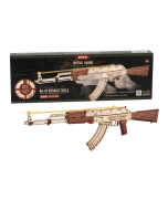 Robotime Rokr Automatic Rifle AK47 3D Wooden Gun Funny DIY Building Block Toys for Kids Adults Justice Guard Wooden PuzzleLQ901