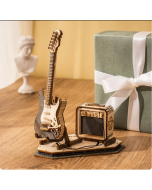 Robotime Rokr Electric Guitar Model Gift for Kids Adult Assembly Creative Toys Building Block Set 3D Wooden Puzzle TG605K
