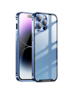 Magic Shield Frosted Push-Pull Metal Phone Case (Blue)