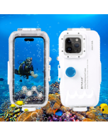 PULUZ waterproof case PC+Glass case 40m waterproof One-way valve vacuum (Colour: white)