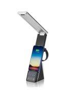 LED Desk Light 3 in 1 Table Lamp with Wireless Charger Wireless Charging Stand Dimmable with Clock Alarm