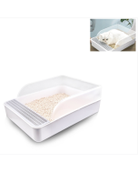 Cat litter box semi-enclosed square potty box pet toilet