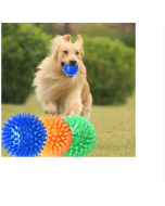 Large dog pet sound toy grinding teeth bite ball medium diameter :9cm color random delivery