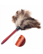 Ostrich natural feather duster brush wood handle anti-static household car dust collector