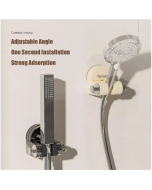 New Integrated Suction Cup Shower Rack Wall Mounted Non Perforated Shower Fixture
