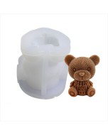 Cartoon milk tea coffee Bear ice cube silicone mold Aromatherapy candle plaster drip mold, specification: MC-152