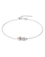 S925 sterling silver beautiful cherry blossom bracelet women's jewelry
