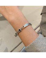 925 Sterling Silver Retro Open Bracelet Handpiece36