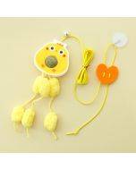 Hanging swing pet toy elastic feather cat stick (little yellow chicken)