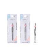 2 pieces/set A011 slanted flat mouth stainless steel eyebrow trimming clip anti slip eyebrow trimming tweezers