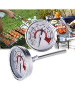 Stainless Steel Oven Thermometers BBQ Smoker Pit Grill Bimetallic Thermometer Temp Gauge Cooking Tools with Dual Display & Anti-fog Glass