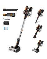 INSE S610 Cordless Vacuum Cleaner: 6-in-1, 25Kpa Power, 300W, 45min Runtime, Lightweight, Ideal for Pet Hair, Hard Floor, Carpet (Black).