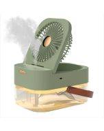 Rechargeable 4000 mAh 2.5L dual spray humidification fan with ambient light aromatherapy machine