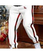 Men's Sweatpants Joggers Trousers Plaid Color Block Deer Patchwork Drawstring Elastic Waist Comfort Breathable Christmas Xmas Sports Fashion Black White