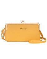 New litchi pattern crossbody bag Fashion horizontal zipper mobile phone bag version of women's bag