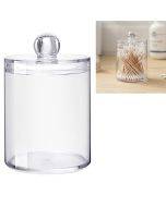 Circular plastic transparent cotton swab storage box