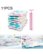 11 PCS Space Saving Sunflowers Pattern Vacuum Storage Bag, Thinken Quilts Clothing Vacuum Seal Storage Bag with a Hand Pump, Including: 3 PCS 80*100 cm,2 PCS 60*80 cm, 3 PCS 50*70 cm, 2 PCS 40*60 cm