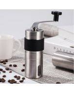 Portable Conical Burr Mill Manual Stainless Steel Hand Crank Coffee Bean Grinder with Silicone Ring, Capacity: 40g