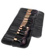 32 pack of natural wood colored makeup brush bags