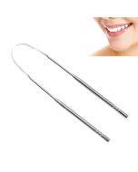 Stainless steel tongue scraper dental tool