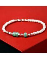 Vintage shredded silver pearl bracelet