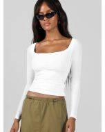 U-neck long sleeve shirt thread