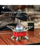 Outdoor mini four-square stove gas stove portable folding cassette stove camping stove picnic equipment connected to the long gas