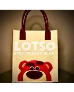 New Clashing Bear Felt Bag Printed Cartoon Tote Handbag Hundred Handbags