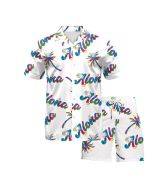 2023 summer men's suit beach letter print shirt + beach pants