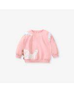 Little maven European and American girls' long-sleeved sweater cute pink sweater autumn home pure cotton long-sleeved