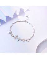 925 sterling silver butterfly inlaid bracelet