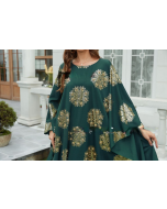 Southeast Asia Cross Border Summer Fashion Dress Middle East Europe Hot Sale Bronzing Bat Sleeves Muslim Ladies Robe