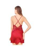 European and American imitation silk sling nightdress female summer new ice silk sexy lace splicing fun beautiful back home clothes thin