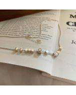 S925 sterling silver smiley face necklace collarbone chain