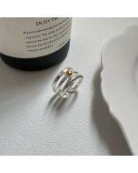 S925 sterling silver Mosaic bead ring