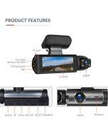 HD Car Recorder Dual Lens Dual Recording HD WiFi Infrared Night Vision Car Recorder