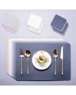 Ningxin Nordic style PU double-sided leather table mat table heat insulation pad waterproof and oil-proof table mat pattern printed western food mat