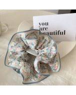 French elegant flower ribbon bow large intestine hair circle women's new retro high-end sense head rope gentle headdress for women