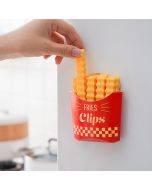 New Arrival Fries Shape 12pcs Snack Closing Clip Plastic Holder Pour Food Seal Storage Chip Bread Freezer Sealing Bag Clips