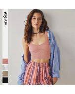 Women Clothing Casual Basic Solid Sleeveless Ribbed Tank Tops