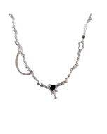 Black heart lava necklace