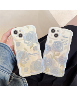 Japanese and Korean blue rose flowers are suitable for iphone14 apple 13promax mobile phone case 12 silicone 11 new female