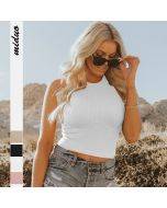 GMD 2023 fashion summer women's clothing rib knitted sexy hot girl vest navel cropped short T-shirt