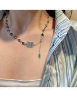 S925 sterling silver vintage cross necklace collarbone chain