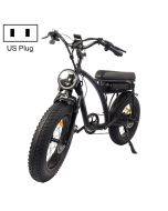 BEZIOR XF001 1000W 48V 12.5AH retro electric bicycle with LCD digital display & 20-inch tires, US standard (elegant black)