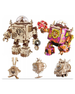 Robotime 3D Wooden Puzzle 5 Kinds Fan Rotatable DIY Steampunk Model