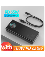 Baseus 65W Power Bank 30000mAh PD Quick Charge FCP SCP Powerbank Portable External Charger For Smartphone Laptop Tablet