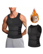 Men Body Shaper Sauna Vest Waist Trainer Double Belt