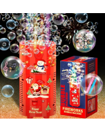 New Year's Fireworks Bubble Machine with Firecracker Sound Effects, Lights and Wedding Flowers